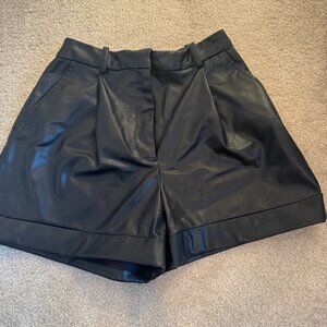 Zara Faux Leather Black Shorts Size S